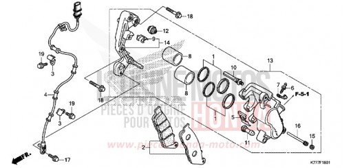 ETRIER DE FREIN AVANT (SH125AD/SH150AD) SH125ADH de 2017